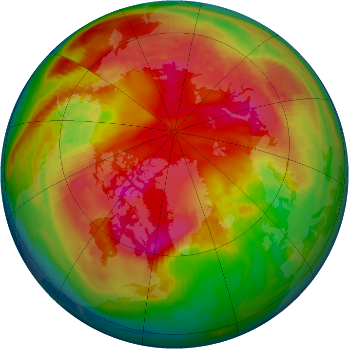 Arctic ozone map for 18 February 2001
